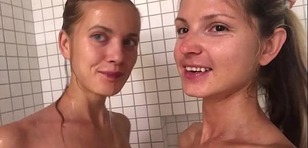  Lesbian shower with Katrina